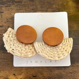 Bohemian Brown/Tan Woven Fan Earrings